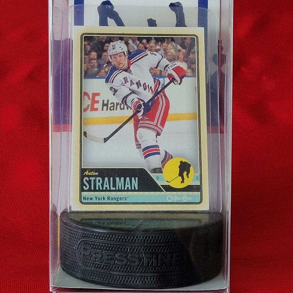 2011 OPEE CHEE, ANTON STRALMAN CARD AND PUCK DISPLAY, MINT IN THE BOX!!!